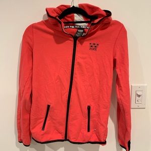 pink zip up hoodie